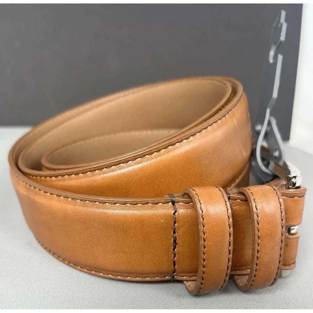 NWT ALLEN EDMONDS WIDE BASIC LEATHER BELT 39590 Mens Size 40 Color WALNUT USA